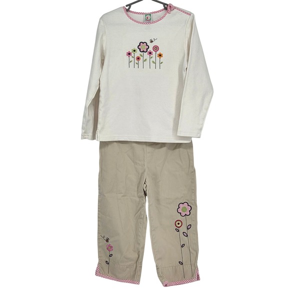 VTG 2001 Gymboree Girls 6 Outfit 2 pc Set Top & Pants Flower Bee Embroidered y2k - Picture 1 of 8